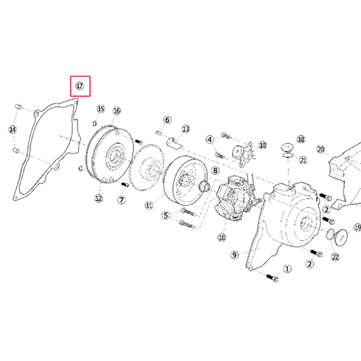 [88410] Junta tapa encendido 190 arranque elec. motor Daytona Anima