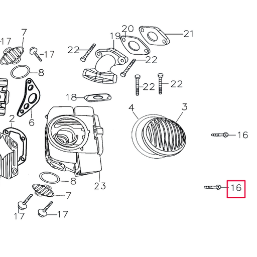 [GB70] Tornillo culata tipo 2 Pitbike motor 150-3/E 150-5 YX