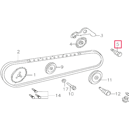 [D00F044] Tornillo soporte tensor distribución Pitbike motor 150-3/E 150-5 YX