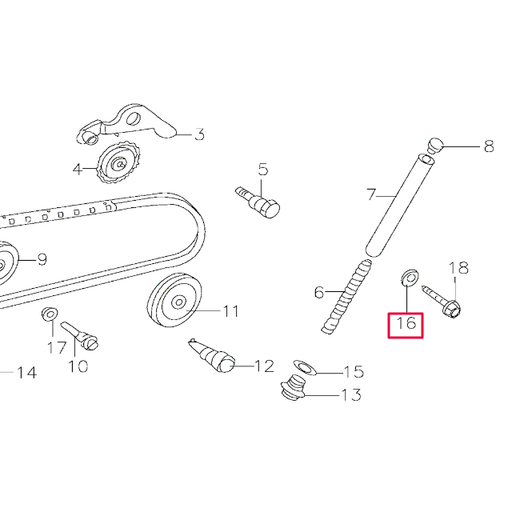 [208-4-16] Arandela tornillo distribución Pitbike motor 150-3 150-5 YX