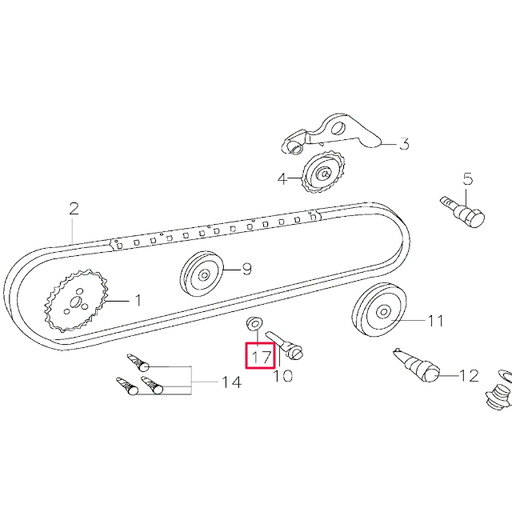 [D00L019] Arandela 8 tornillo rodillo guía cadena distribucuión Pitbike motor 150-3/E 150-5 YX