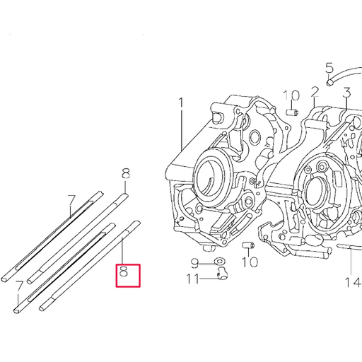 [206M002] Espárrago cilindro tipo B Pitbike motor 150-3/E 150-5 YX