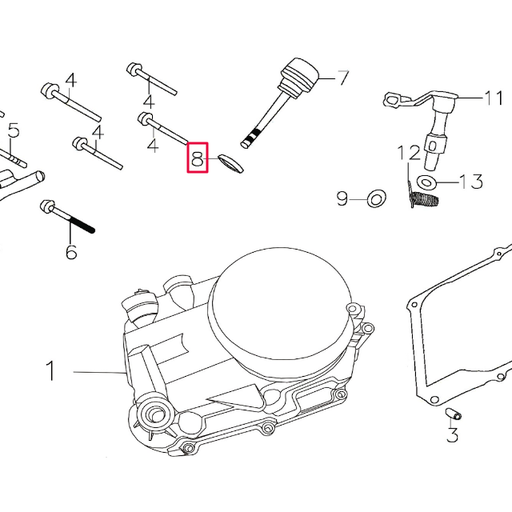 [D00C060] Junta tórica varilla nivel aceite Pitbike motor 150-3/E 150-5 YX