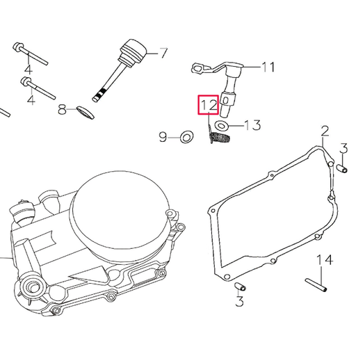 [E13H007] Muelle leva de embrague Pitbike motor 150-3 150-5 YX