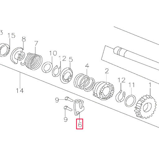 [208-11-6] Pletina tope eje arranque pedal Pitbike motor 150-3/ 150-5 YX