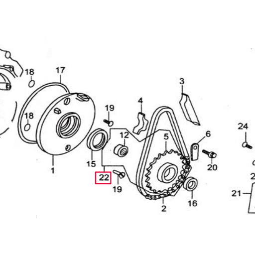 [242-10-22] Piñón completo arranque elec. Pitbike motor 150-3E YX