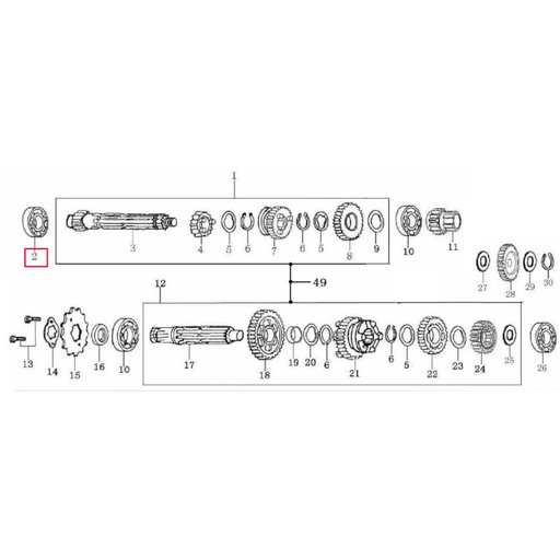 [92102-00000006001] Rodamiento 6001 eje primario de cambio Pitbike Zongshen 155Z