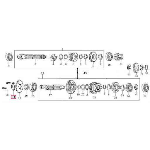[23402-D002-0000] Pletina cierre piñón de ataque Pitbike