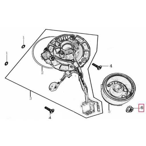 [91213-D002-00000X] Tuerca cigüeñal/encendido Pitbike Zongshen
