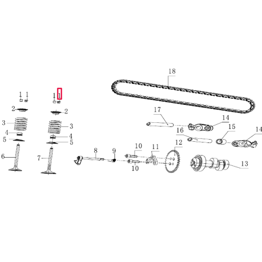 [100105320] Semicono fijación válvula Pitbike motor 190 Zongshen