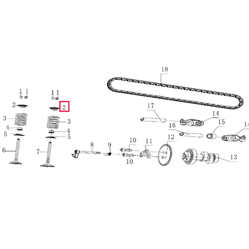 [100200691] Copela muelle de válvula Pitbike motor 190 Zongshen