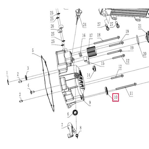 [100104740] Retén eje pedal de arranque Pitbike motor 190 Zongshen