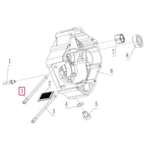 [100100320] Espárrago cilindro carter derecho Pitbike motor 190 Zongshen
