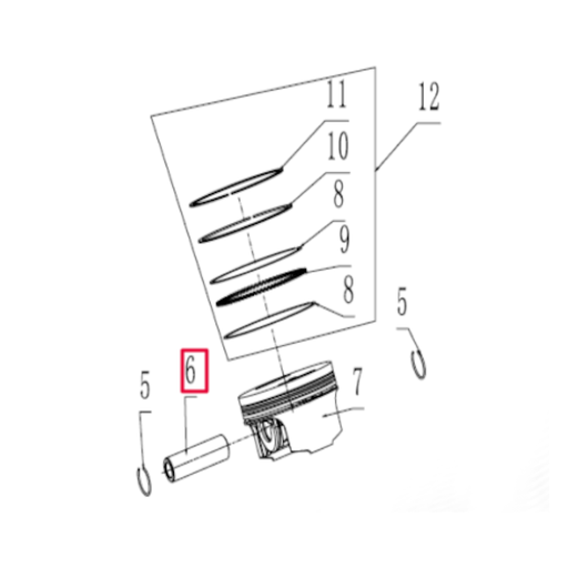 [100101535] Bulón de pistón Pitbike motor 190 Zongshen