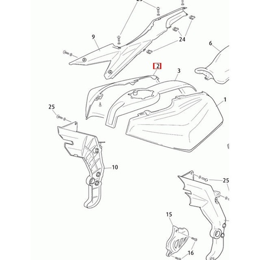 [0/000.570.7049] Cubre depósito derecho Rieju 50 RS3 negro