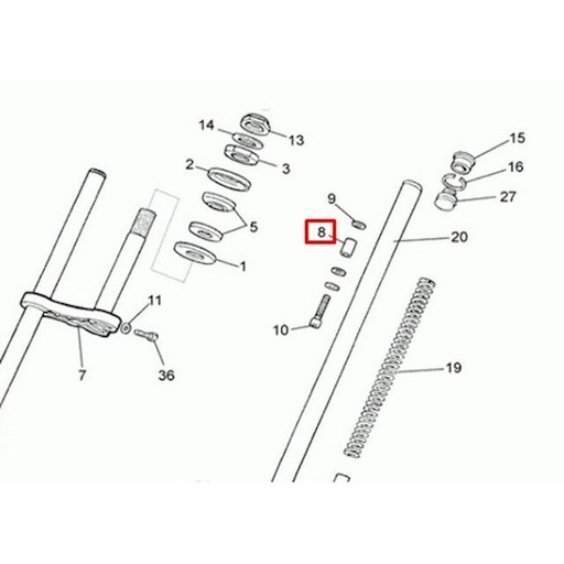 [0/000.290.0800] Tope interior horquilla Rieju 50 RS1 / 1 unidad