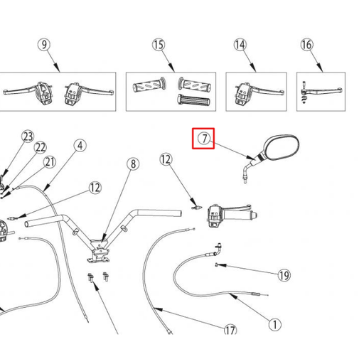[0/000.990.2000] Retrovisor derecho Rieju Bye Bike