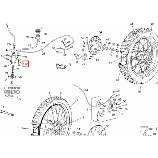 [0/000.980.5007] Pletina soporte freno trasero Rieju MRX / RRX / SMX