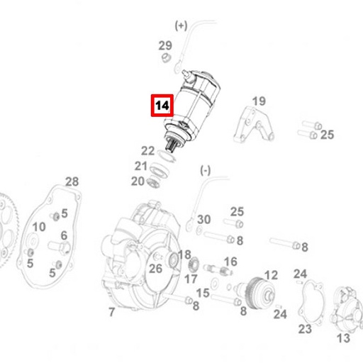 [0/005.480.9100] Motor de arranque Rieju MR 200 / 250 / 300cc Gas Gas EC 250 / 300cc 