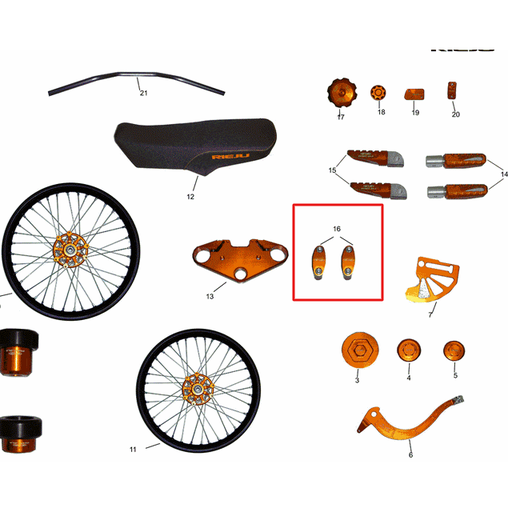 [0/000.350.8011] Juego torretas superior manillar Rieju MRT 50 2011