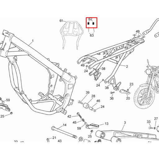 [0/000.480.8002] Casquillo separador parrilla Rieju Tango 50-125