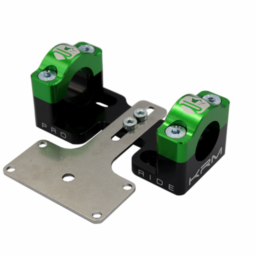 [KR324F] Torretas de manillar 28mm reforzadas KRM - Negro / Verde