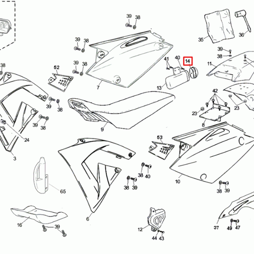 [0/000.910.5001] Caja de herramientas Rieju 50 MRX/SMX